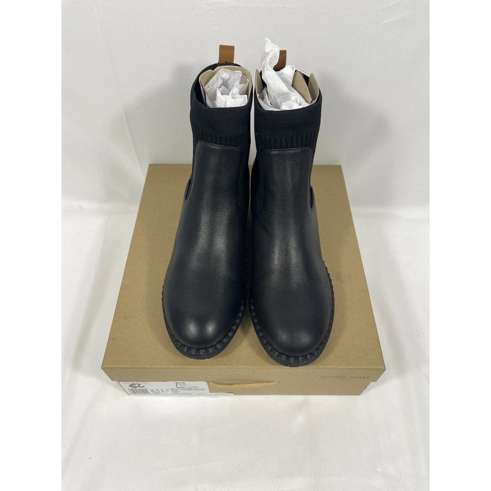 Gentle Souls Emmie Chelsea Boots Women's SZ 8.5 Black Leather Ankle Booties New - Picture 3 of 8
